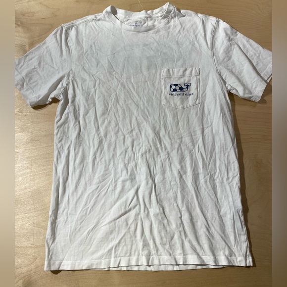 Vineyard Vines White Short Sleeve Tee with Blue Logo Small (OA) - Picture 1 of 12